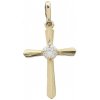Zlatý prívesok so zirkónmi krížik 8221 (585/1000) 0.35 g
