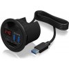 ICY BOX 3 porty USB 3.0 hub čierna; IB-HUB1404