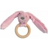 Happy Horse | Králiček Richie s dreveným krúžkom - old pink veľkosť: 12 cm