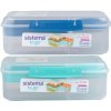 Sistema Delený desiatový box To Go Bento Lunch s nádobou na jogurt a 2 tácky 1,65 l mix farieb
