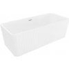Mexen Nila voľne stojaca ryhovaná vaňa 170 x 75 cm, biela, prepad niklovaný - 52841708000-97