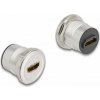 Delock - HDMI adaptér - HDMI se zdířkami (female) montáž na panel do HDMI se zdířkami (female) montáž na panel - černá, stříbrná - M25 thread