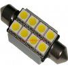LED žiarovka 8xSMD 5050 Canbus Sulfid/Festoon, biela