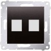 KONTAKT-SIMON S.A. Krytka teleinformačných zásuviek na Keystone - plochá dvojitá - antracit matný 75x75x32mm