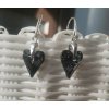 Náušnice Swarovski elements srdce CRAZY čierne SILVER NIGHT17mm