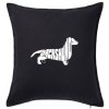 Jazvečík - Dachshund - Vankúš 50x50 - 50x50 - Vrátane výplne ( Čierna )