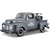 Maisto - Harley-Davidson Custom, 1948 Ford F-1 Pickup + 1:24 1942 WLA Flathead, 1:24 (101232161-32185)