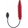 Nafukovacie dildo Mister B Solid Ribbed L červené, rebrované nafukovacie dildo s pevným jadrom 28 x 3,3–6,5 cm