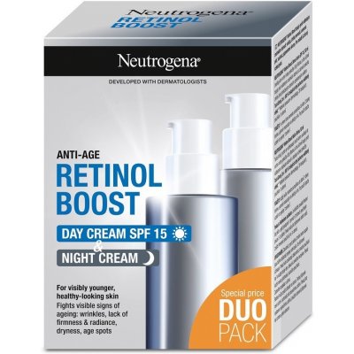 Neutrogena Retinol Boost denný krém SPF 15 50 ml + nočný krém s retinolom 50 ml darčeková sada