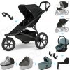 Set 10v1 Thule Urban Glide 3 Black 2024+madlo+vanička Mid blue+pláštenky+moskytiéry+Thule Maple Mid blue+základňa+adaptéry