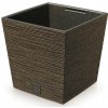 PROSPERPLAST Kvetináč FURU SQUARE LOW ECO WOOD 24cm kávový