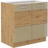 Bývaj s nami SK, AXEL kuchynská skrinka 80 D 2F, capucino/dub artisan LTD,MDF