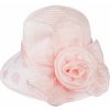 Biju Dámsky klobúk T23-20 s ozdobnou veľkou ružou 9001628-2 ružový