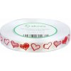 Stuha saténová so srdiečkami - 23 m x 1,2 cm biela