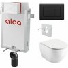 Alcadrain Set modul na stenu, WC Urban City, sedadlo s tlačidlom, čierna matná M278 KAE010