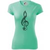 Husľový kľúč z nôt - Dámske Fantasy športové (dresovina) - S ( Mätová )