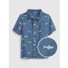 GAP Baby džínsová košeľa žralok Modrá 2 ROKY Modrá Modrá