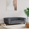 Posteľ pre psa tmavosivá 95x55x30 cm zamat-ForU-171812
