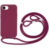 AppleKing ochranný kryt so šnúrkou pre iPhone 16e - vínovej - možnosť vrátiť tovar ZADARMO do 30tich dní