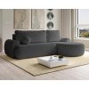 Rohová rozkladacia sedačka OVOLI - bouclé - grafitová