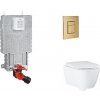Grohe Uniset - Set predstenovej inštalácie, klozetu, dosky SoftClose a tlačidla Skate Cosmopolitan, kefovaný Cool Sunrise SANI15BB4116