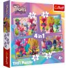 TREFL Trollové Barevné dobrodružství 4v1 35,48,54,70 dielov