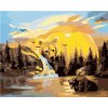 Zuty – Maľovanie Podľa Čísel – Medveď, Vodopád A Západ Slnka (D. Rusty Rust), 40 × 50 cm, Plátno + Rám 8596530181293