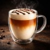 Termo pohár s uškom 350 ml (Dvojstenný sklenený pohár na kávu a čaj – udrží teplotu nápoja dlhšie a nepopáli ruky)