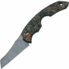 Fox Virtus Folding Pocket Knife Steel Damasteel Super Dense Twist Blade, Dark Matter Gold Handle