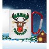 Kovový hrnček Merry Christmas sobík (Vianočný hrnček, s potlačou, merry christmas, vánoční, s potiskem)