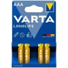 Varta - longlife alkaline aaa battery lr03 blister*4