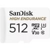 SanDisk MicroSDXC karta 512GB High Endurance (R:100/ W:40 MB/ s, C10, U3, V30) + adaptér SDSQQNR-512G-GN6IA