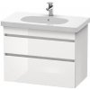 Duravit DuraStyle - Umývadlová skrinka 61x80x45 cm, 2 zásuvky, lesklá biela DS648402222