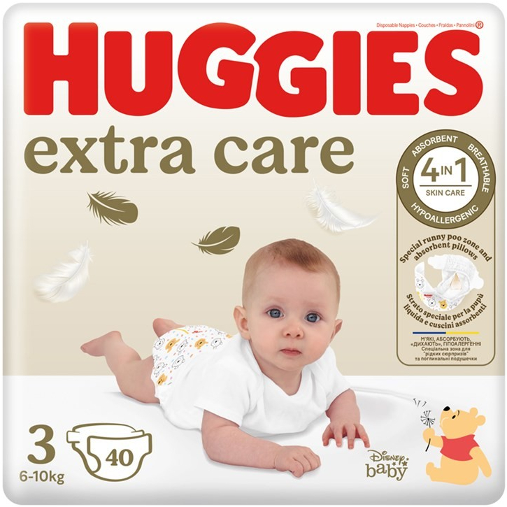 Huggies Extra Care 3 Jumbo 6-10 kg 40 ks