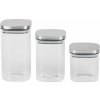 Nádoba MagicHome, sada 3 ks, 800/1100/1500 ml, sklenená, s nerezovým uzáverom