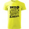 1975 v kocke - Klasické pánske tričko vyššej gramáže - XL ( Neonová žltá )