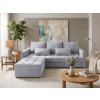 Textilomanie Svetlo sivá rozkladacia rohová pohovka ZENOVA 220x140 cm, obojstranná PAROS 05
