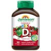 Jamieson Vitamín D3 Kids 400 IU tablety na cmúľanie s príchuťou jahody pre deti 100tbl.