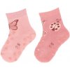Sterntaler Ponožky protišmykové na lozenie Motýlik a Lienka ABS 2ks ružová dievča