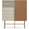 Vysoká komoda s posuvnými dverami v béžovo-tehlovej farbe 120x140 cm Nube – Teulat