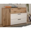 Komoda se zásuvkami Daria, 125 cm, dub/biela