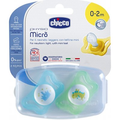 Chicco Physio Micro silikónový modrá 2ks