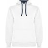 Urban dámska mikina s kapucňou 280 g/m² - Biela / Námornícka modrá, 2XL