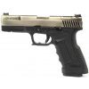 WE Airsoftová pištoľ GP1799 T7 - GBB, strieborný kovový záver, čierny rám, strieborná hlaveň