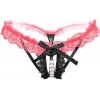 Dámská erotická tanga v černo-růžové barvě