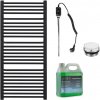 CERANO - Kúpeľňový elektrický radiátorový set Antonio - 600W - čierna matná - 1180x550 mm CER-680524