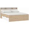 Dvojlôžková posteľ v dekore duba s úložným priestorom bez roštu 160x200 cm v prírodnej farbe Ikast – Tvilum
