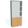 Hobis - Policová skriňa Strong, 80x192x40 cm, buk/sivá