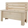 Drevená lavica s úložným priestorom