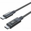 Choetech PD60W USB-C na USB-C digitální displej 1,2m nylonový kabel - černý